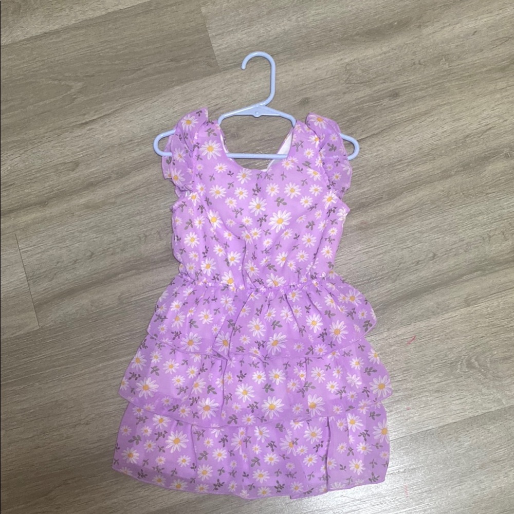 Purple Flutter Sleeve Sundress for Wedding Guest
